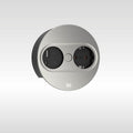 Bachmann TWIST 2 Steckdoseneinheit 1x Strom 1x USB-Doppelcharger A/C, rund Edelstahl-Optik 946.004