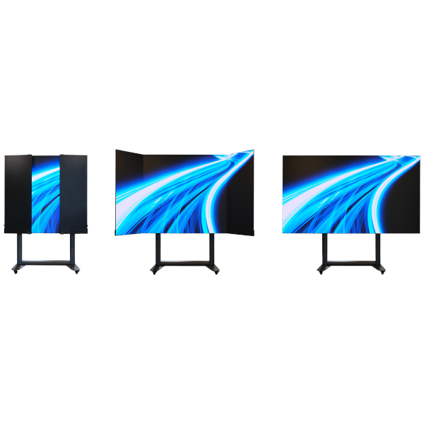 HELIOS moveLED Mk II – klappbares 135“ LED-Display mit Lifter und intelligenter Transportlösung