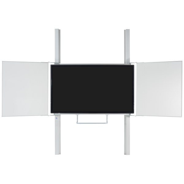 Remonta RDWF2 Manuell Höhenverstellbares Pylonensystem mit Seitenflügel für Displays bis 86"